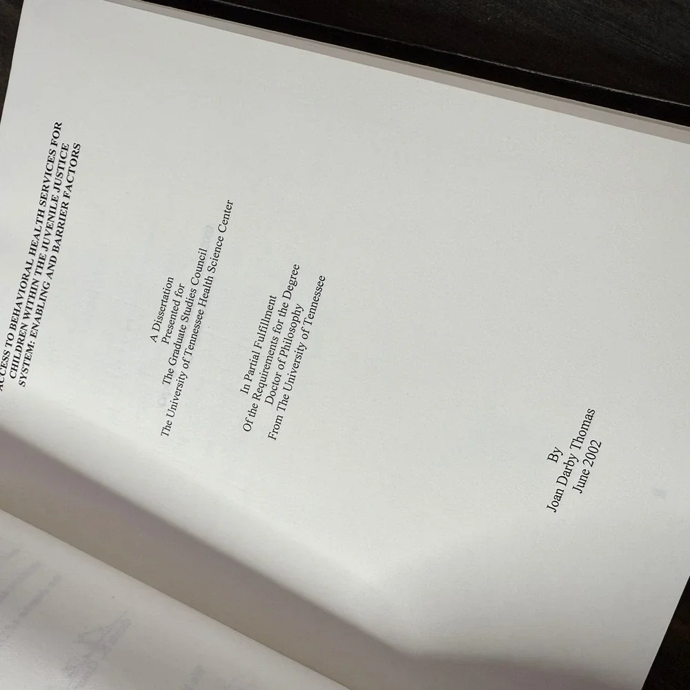 Access to Behavioral Health Care for Juvenile Justice Children Dissertation 2002